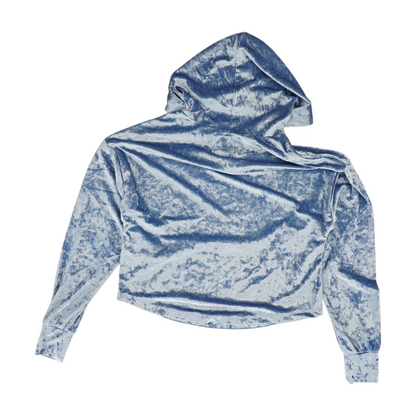 Blue Solid Hoodie Pullover