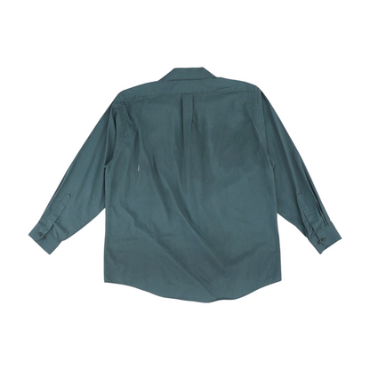 Gray Solid Long Sleeve Button Down