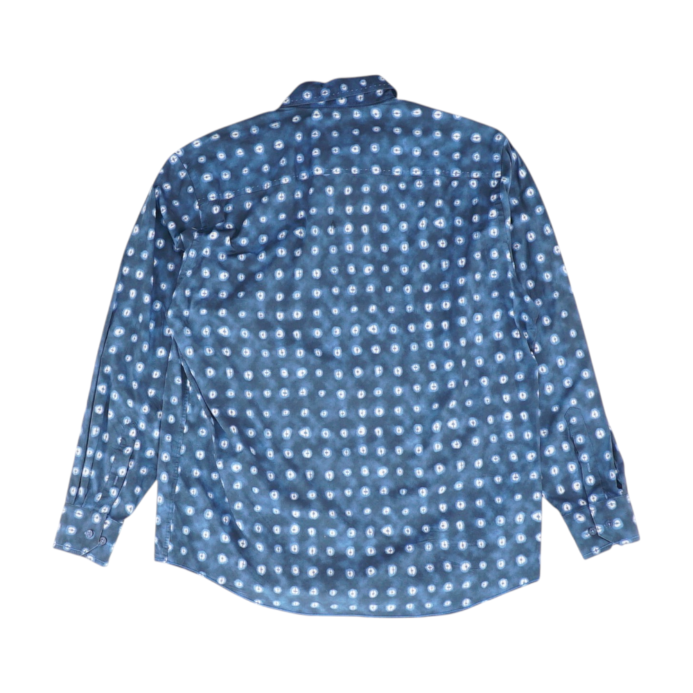 Blue Abstract Long Sleeve Button Down