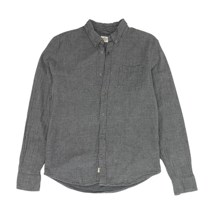 Gray Striped Long Sleeve Button Down