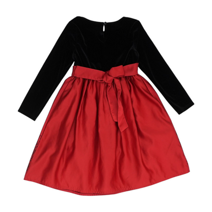 Red Color Block Formal Dress
