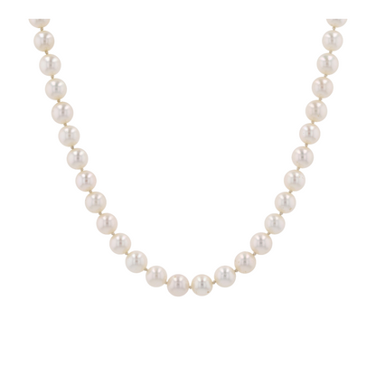 18K Yellow Gold Culturerd Pearl Beaded Necklace