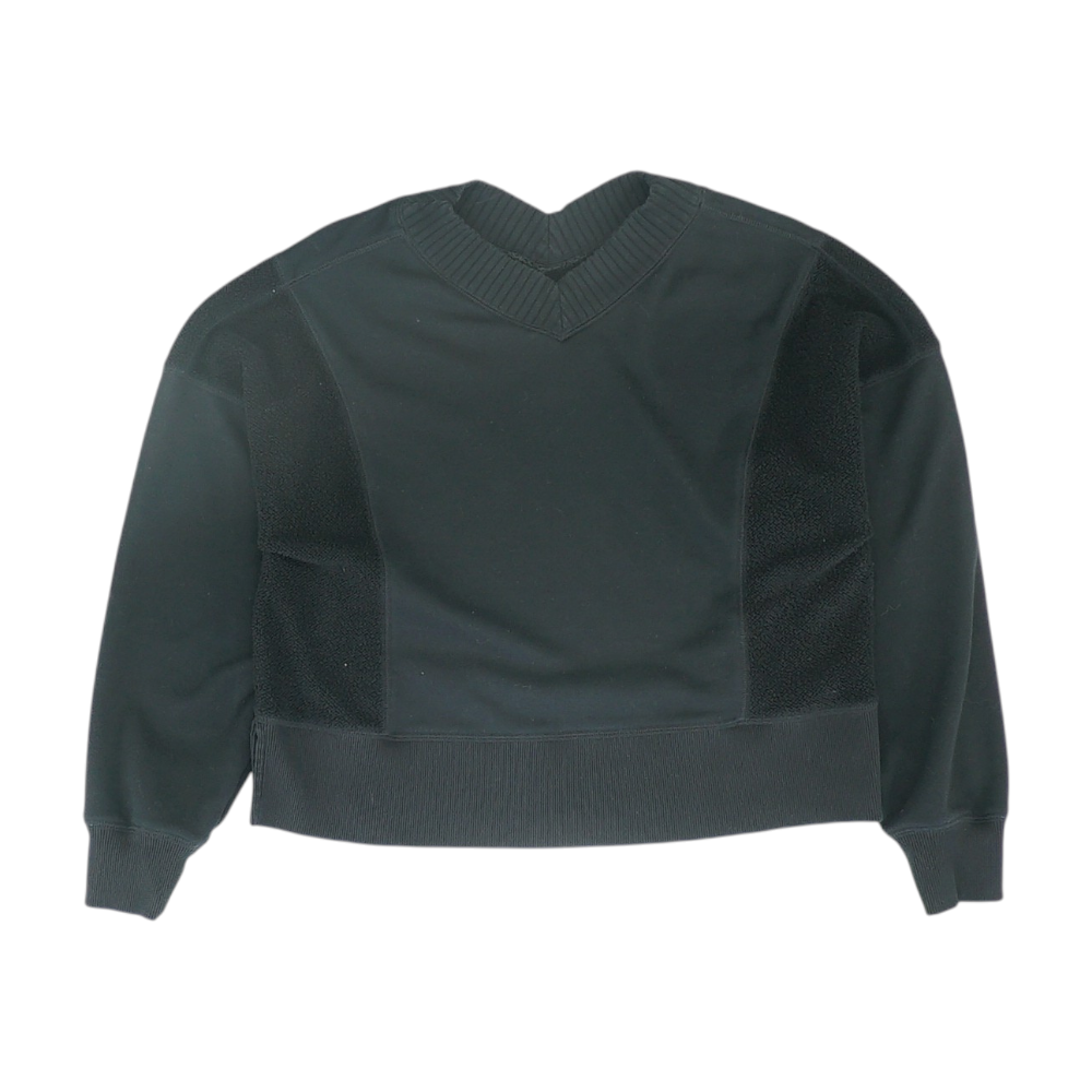 Black Solid Sweatshirt Pullover