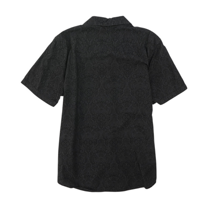 Charcoal Abstract Short Sleeve Button Down