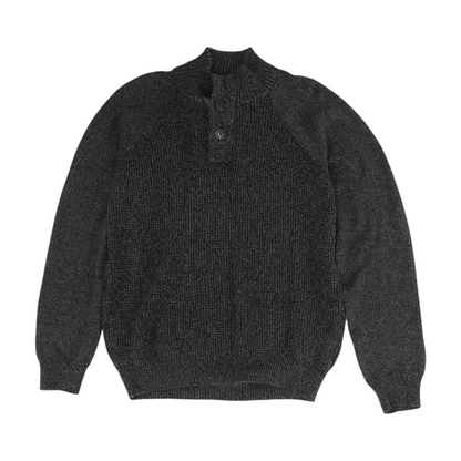 Gray Solid 1/4 Zip Sweater
