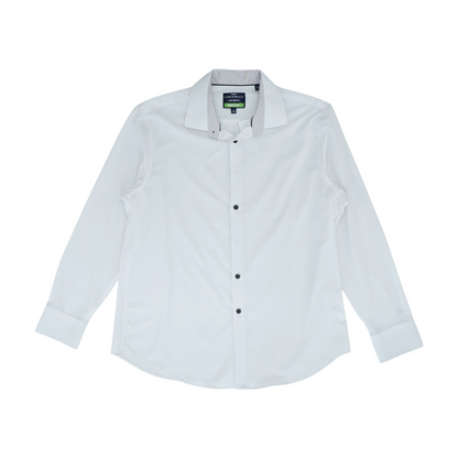 White Solid Long Sleeve Button Down