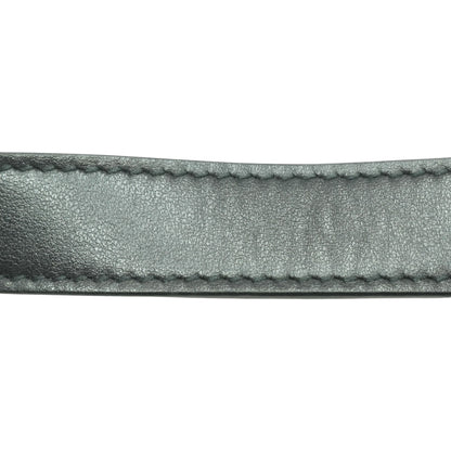 GG Marmont Reversible Thin Belt in White and Black Leather