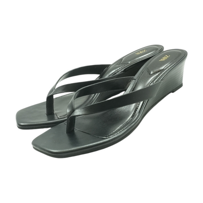 Black Wedged Sandals