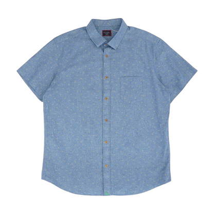 Blue Print Short Sleeve Button Down