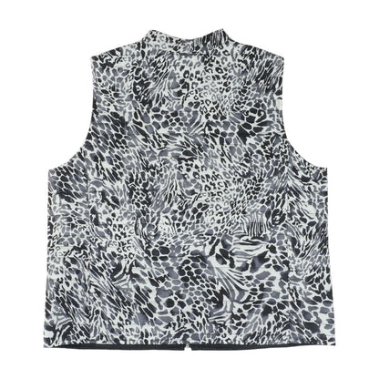Black Animal Print Puffer Vest