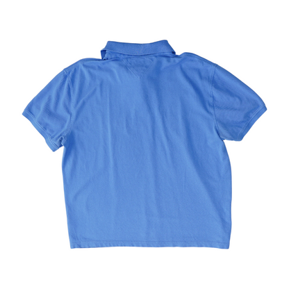 Blue Solid Short Sleeve Polo