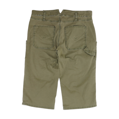 Green Solid 5-Pocket Shorts