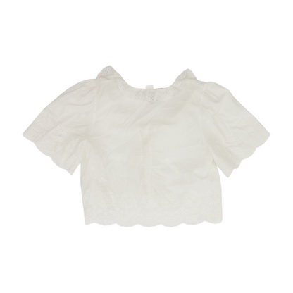 White Floral Blouse