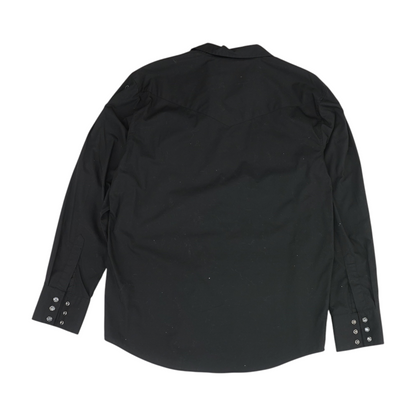 Black Solid Long Sleeve Button Down
