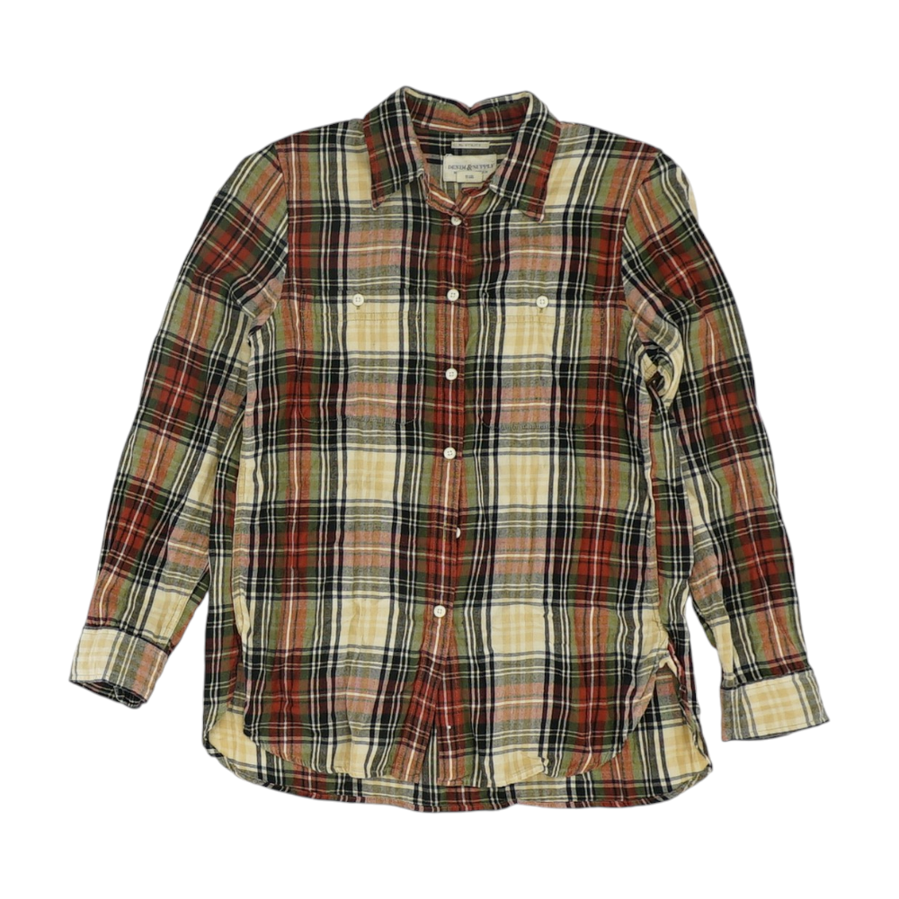 Multi Plaid Flannel Button Down