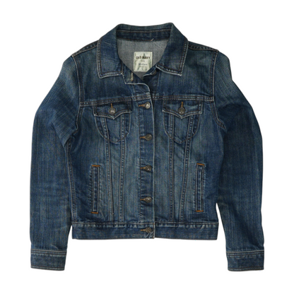 Blue Solid Denim Jacket