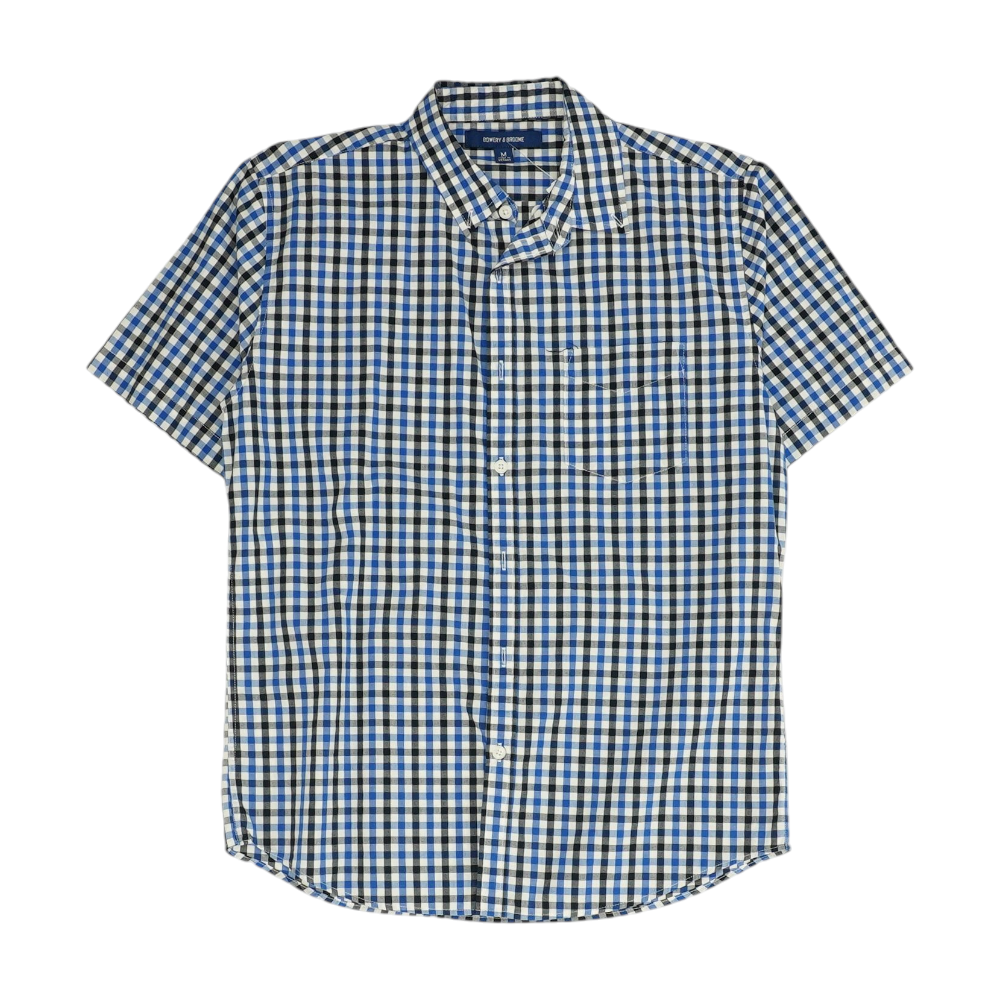 Blue Check Short Sleeve Button Down
