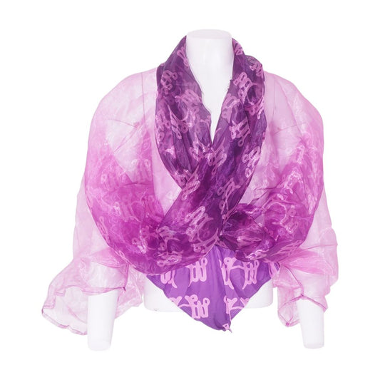 Purple Graphic Bodysuit Blouse