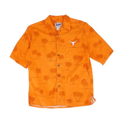 Orange Texas Longhorns Tropical Short Sleeve Button Down