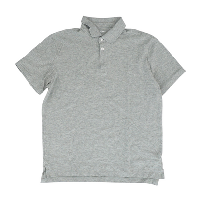 Gray Solid Short Sleeve Polo