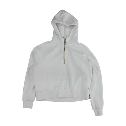 White Solid Hoodie Pullover