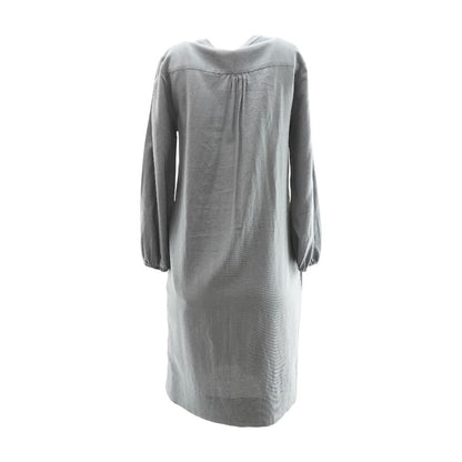 Gray Solid Midi Dress