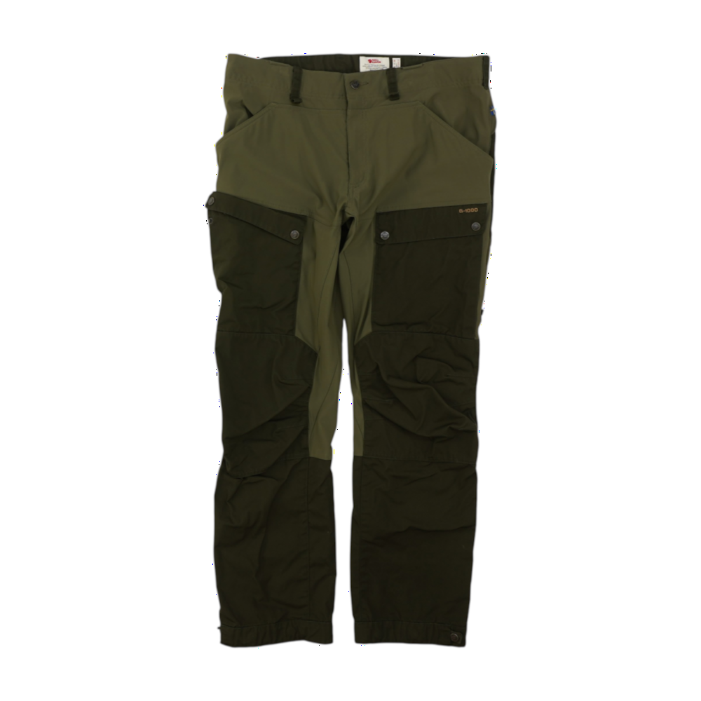Green Color Block Regular Pants