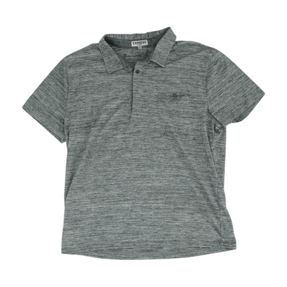Gray Solid Short Sleeve Polo