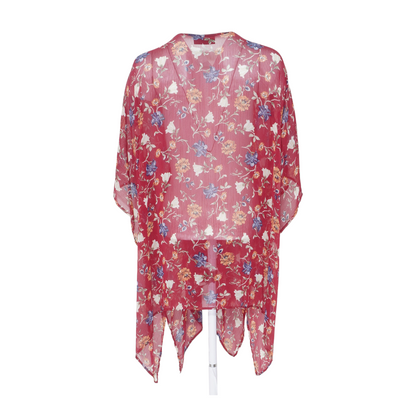 Red Floral Cardigan