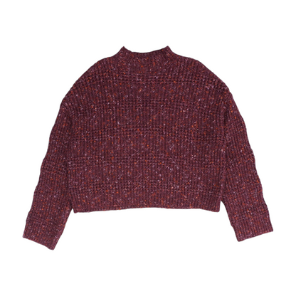 Maroon Abstract Pullover Sweater