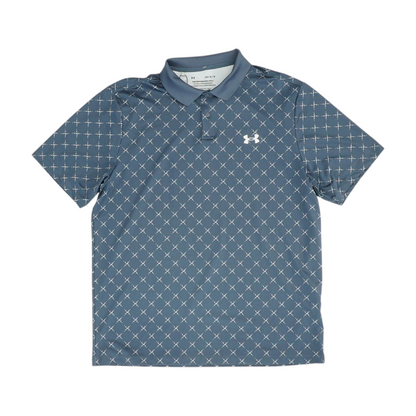 Navy Print Short Sleeve Polo