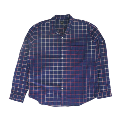 Navy Check Long Sleeve Button Down