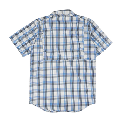 Blue Plaid Short Sleeve Button Down