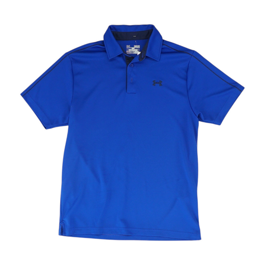 Blue Solid Short Sleeve Polo