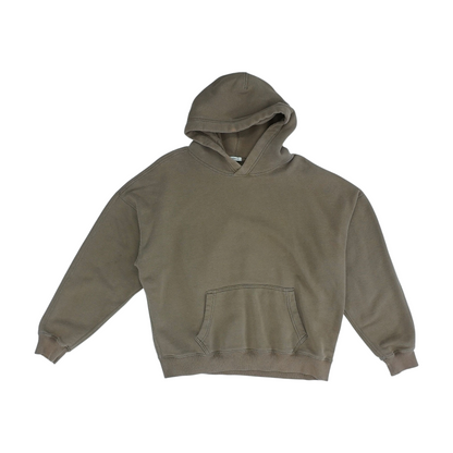 Brown Solid Hoodie Pullover