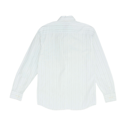 White Striped Long Sleeve Button Down