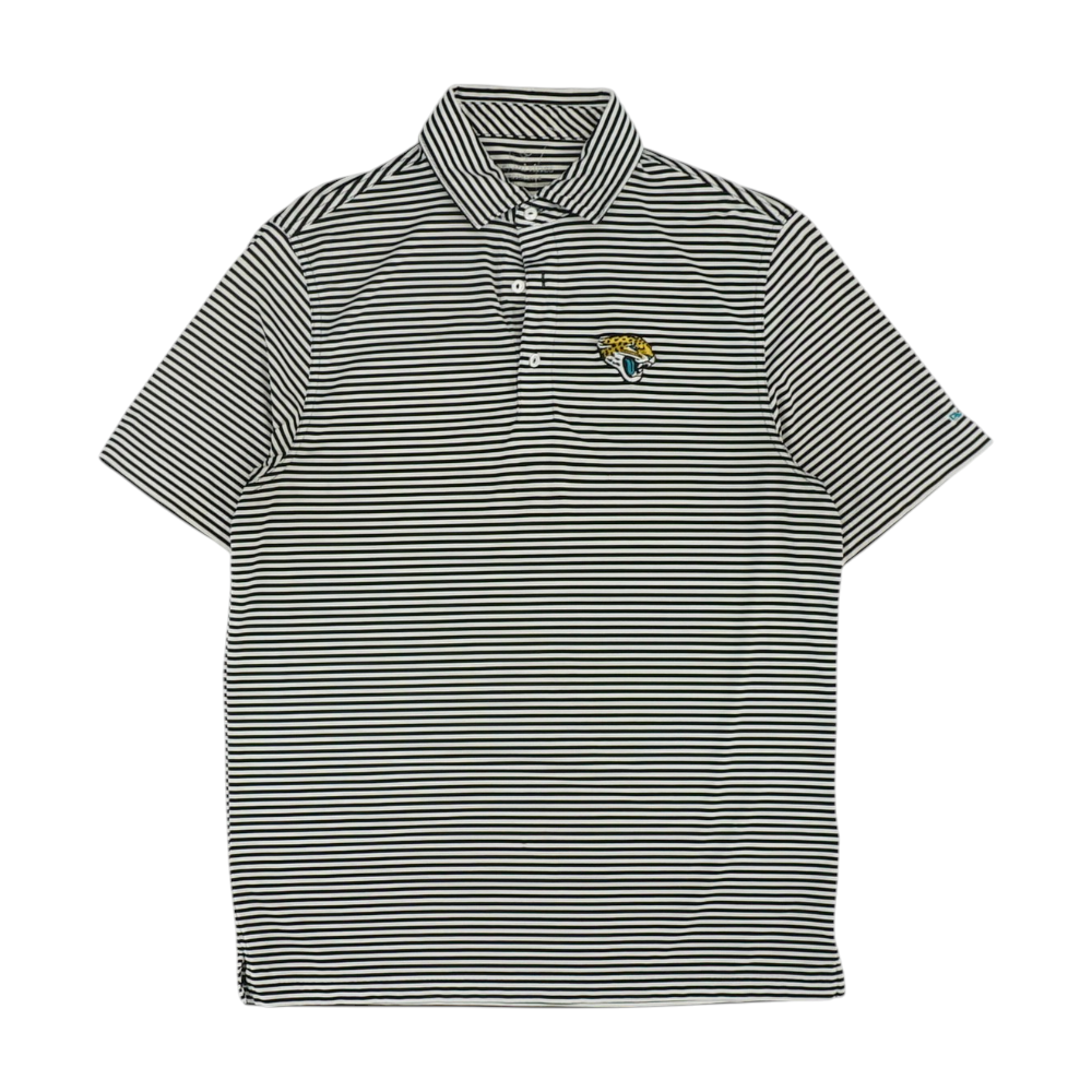Black Jacksonville Jaguars Striped Short Sleeve Polo
