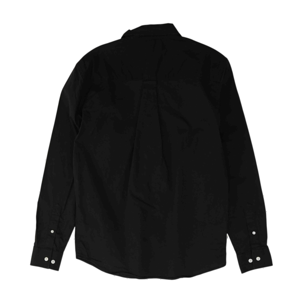 Black Solid Long Sleeve Button Down