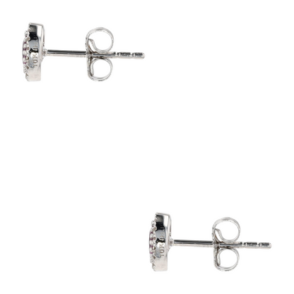 1/2 ctw 10K White Gold Pink Sapphire Stud Earrings