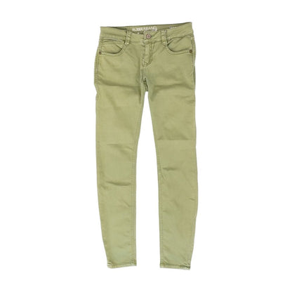Green Solid Five Pocket Pants