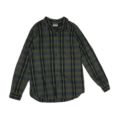 Green Plaid Long Sleeve Button Down