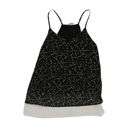 Black Floral Sleeveless Blouse