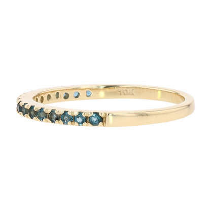 1/4 ctw 10K Yellow Gold London Blue Topaz Band Ring