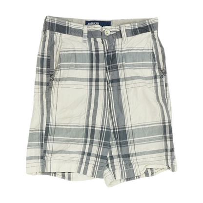 Gray Plaid Chino Shorts