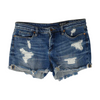 Blue Solid Denim Shorts