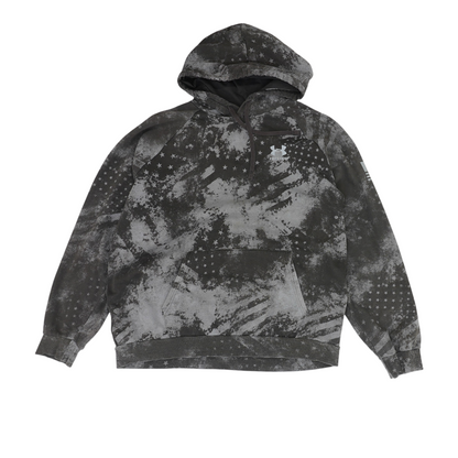 Gray Print Hoodie Pullover