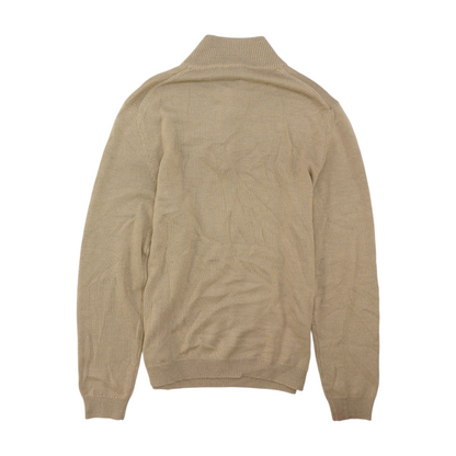 Tan Solid Pullover Sweater