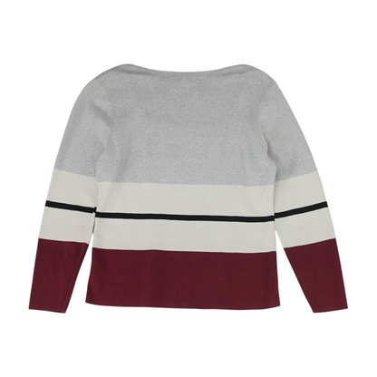 Gray Color Block Pullover Sweater
