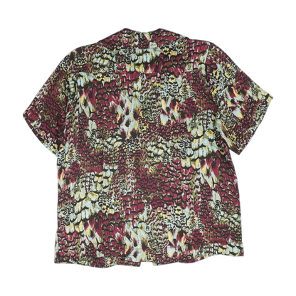 Green Print Button Down