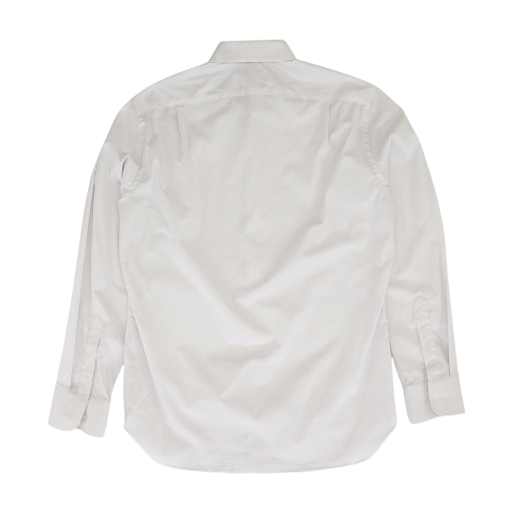 White Check Long Sleeve Button Down